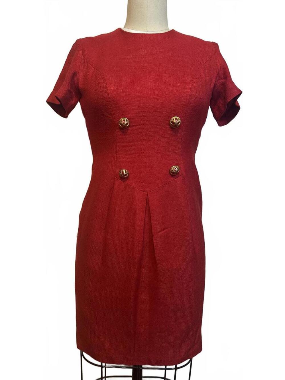 Vintage Yves Cossette Depeche Mode Dbl-breasted Secretary Dress size 2